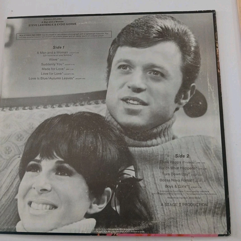 STEVE AND EYDIE A MAN AND A WOMAN VINYL ALBUM LP (USA 1970) FREE UK DELIVERY  - Image 2 of 4
