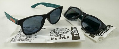 2 x Jägermeister Nerd Sonnenbrille UV 400 Filter Kat.3 grüner Bügel 2682