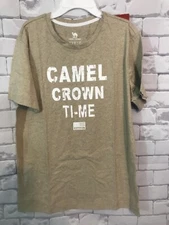 Camel Crown Time Adult Men's beige Short Sleeve T-shirt Size Small