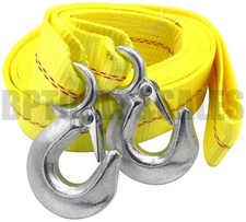 2 X 20ft. Tow Strap Rope W 2 Hooks 10000 Lb Heavy Duty Nylon Webbing Towing