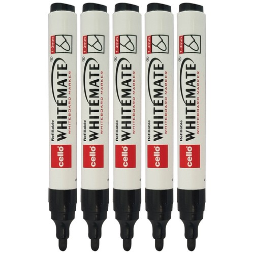 BIC CELLO Whiteboard BLACK Bullet Tip Marker Pen Smooth Refillable Dry Easy Wipe - Picture 77 of 194