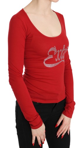 EXTE Bluse rot Exte Kristall verziert Langarm Oberteil IT38/US4/XS UVP 300 $ - Bild 2 von 9