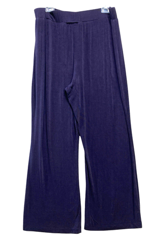 VTG Chicos Travelers USA Purple Pull on Slinky Pants Sz 3 Short Women's wide leg