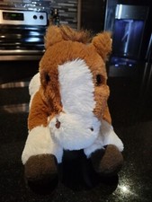 FAO Schwarz Horse Pony Brown White Plush Stuffed Animal Toy 13 B21