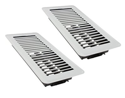 4''x10'' Floor Vents, Walkable Floor Register, Easy Adjust Air Lever, White, 2 PCS