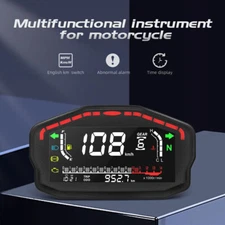 AUPOKO LCD Digital Motorcycle Odometer Speedometer Tachometer Gauge Dashboards