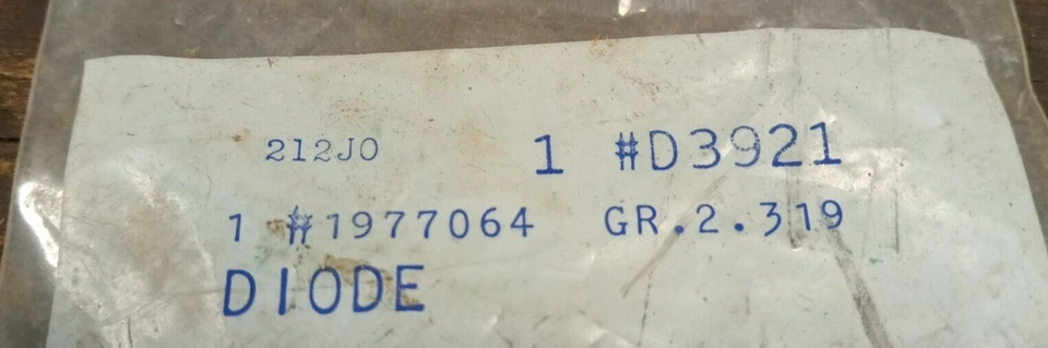NOS OEM Rectifier/Diode for 1985-1990 GMC P2500 & P3500 - AC# D3921 / GM1977064 — 第 2/3 张图片