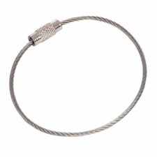 10PCS Stainless Steel EDC Aircraft Cable Wire Key Chain Ring Twist Screw Locking