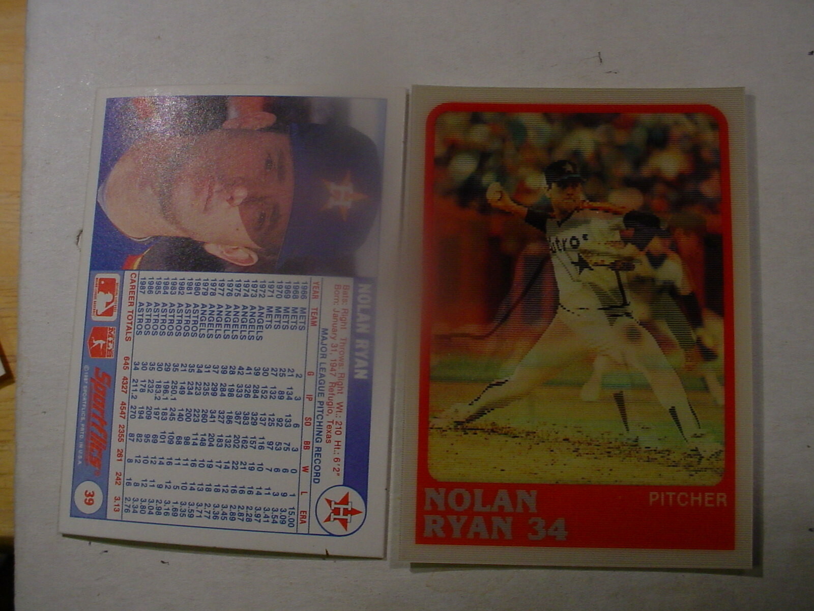 1988 #  39 Nolan Ryan Sportflics Houston Astros Pitcher