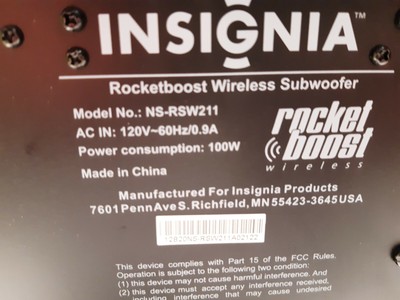 insignia rocketboost wireless subwoofer