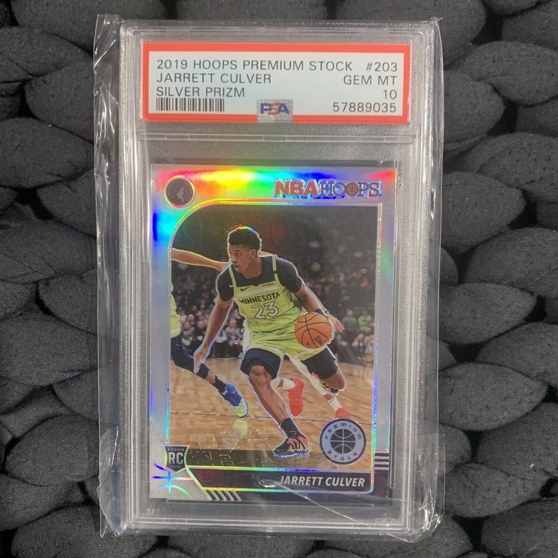 2019 Hoops Premium Stock Jarrett Culver RC Silver Prizm PSA 10 Gem Mint #203