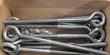 CHICAGO HARDWARE  5/16"-18 x 6" TURNED EYEBOLTS W/NUTS ( 20 Each )