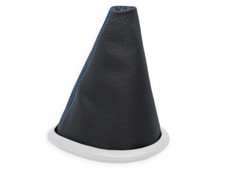 SCHALTMANSCHETTE FUR TOYOTA YARIS 2 2005-2009 SCHALTSACK LEDER SCHWARZ NAHT BLAU