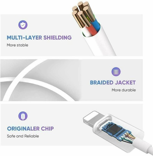 3X MFi Certified Lightning Cable for Apple iPhone 13 12 11 X 8 7 6 5 S PLUS PRO - Picture 6 of 6