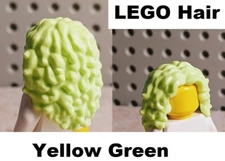 LEGO Thick Hair Wavy Locks Coils Twists YELLOW GREEN Hidden Side Wig Cosplay
