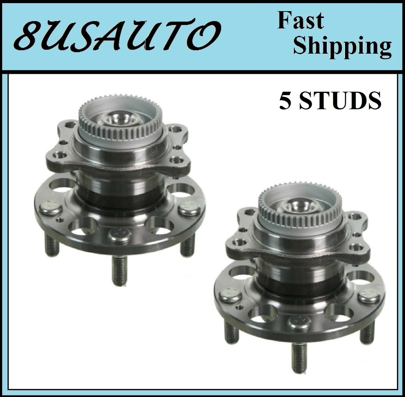 2008 KIA Spectra Brakes Pair Rear Wheel Hub & Bearing Assemblies For Hyundai Elantra Spectra 2001-2006 - 10 Year Warranty Wheel Bearing Hub Knuckle Assembly - Foto 8