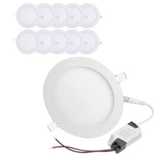10pcs 6inch 12w LED Recessed Ceiling Light Cool White w/ Driver 80w Replacement