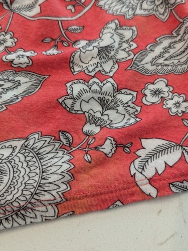 Layla Ladies Large Tank Top Tunic Pink Turquoise Floral Cottagecore Country - Picture 14 of 15