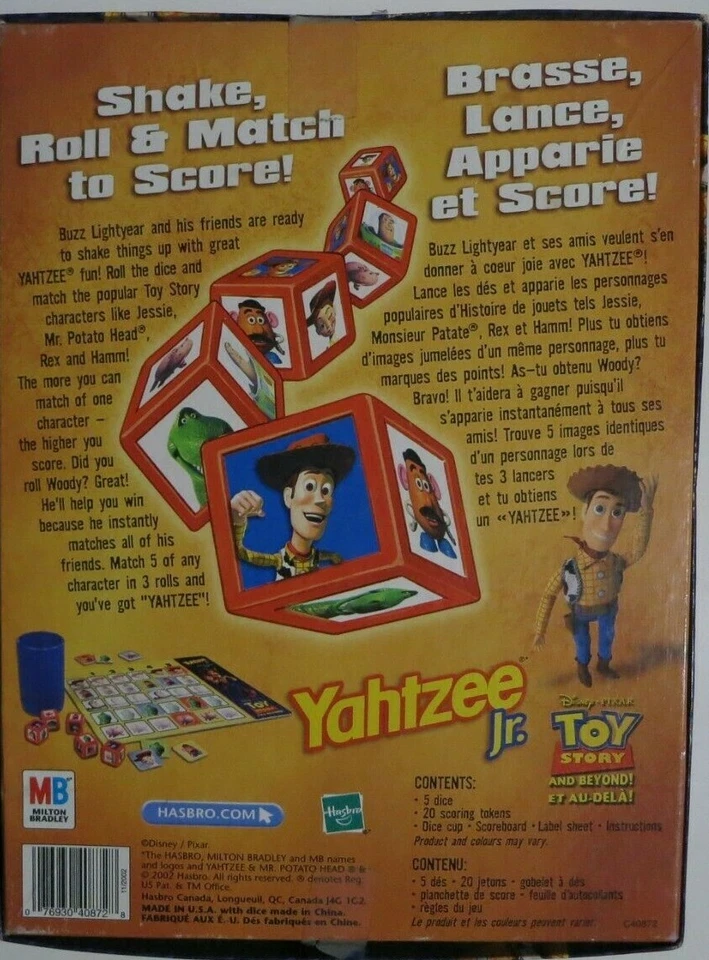 Yahtzee Jr Toy Story and Beyond 2002 completo Foto 2 de 4