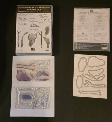 Stampin Up! LASTING LILY Stamp Set 149717 & Lily Framelit Dies 150071 ...