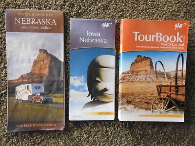 AAA TOUR BOOK North Central States Iowa/MN/NE/ND/SD + Iowa/NE Map, NE Hwy. Map