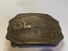 VINTAGE 1970'S AMERICAN EXPRESS CO, WELLS BUTTERFIELD  CO BELT BUCKLE