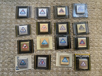 Boy Scouts BSA Cub Scout Belt Merit Badges Adventure Loop Slides Lot Of 16 NEW