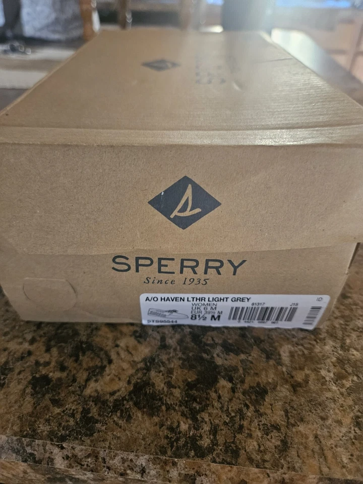 Sperry Top-Sider A/O Haven Leather mesh loafer womens flats 8.5M Lt Gray & Slvr - Image 3 of 4