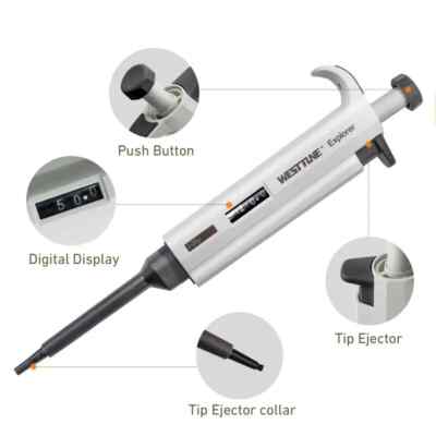 Laboratory Micro Pipette Gun Single Channel Pipettor Digital Adjustable Pipette