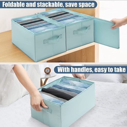 6/7/9 Grids Storage Bag Clothes Jeans Pants Drawer Organizer Wardrobe Boxes AU - Picture 3 of 13