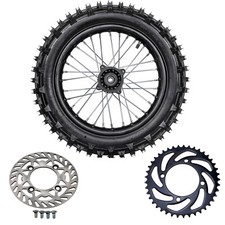 Llanta de rueda trasera 15 mm 90/100-14 + rotor de disco + piñón moto de cross CR85 CR80 YZ85 SSR