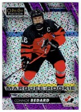 2023-24 O-PEE-CHEE PLATINUM PREVIEW MARQUEE ROOKIE VIOLET PIXELS CONNOR BEDARD