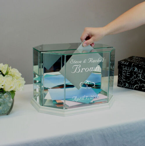 Personalisierte Glas Hochzeitskartenbox Geldkartenbox - kostenlose Gravur - Bild 13 von 14