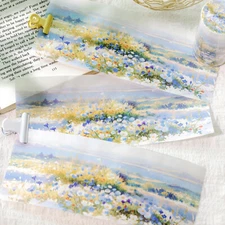 2m Wild Flowers Field Adhesive Washi Tape Landscape Paper Masking Stickers Art
