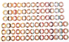 Distressed Circles Gold Foil Accent 6 pc 6" x 1/2" Cardstock Stickers