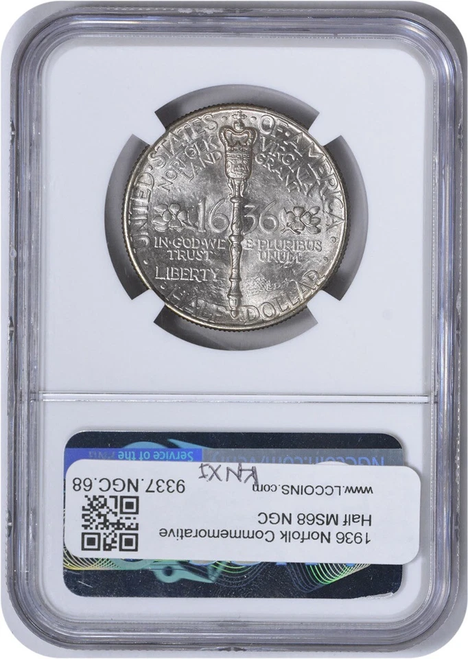Norfolk Commemorative Silver Half Dollar MS68 NGC - Image 2 of 4
