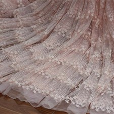 Mesh Lace Floral Fabric Embroidered Dress Making DIY Curtain Wedding Bridal Chic