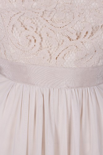 Adrianna Papell Almond Strapless Lace Tulle Dress 4 - Picture 3 of 3