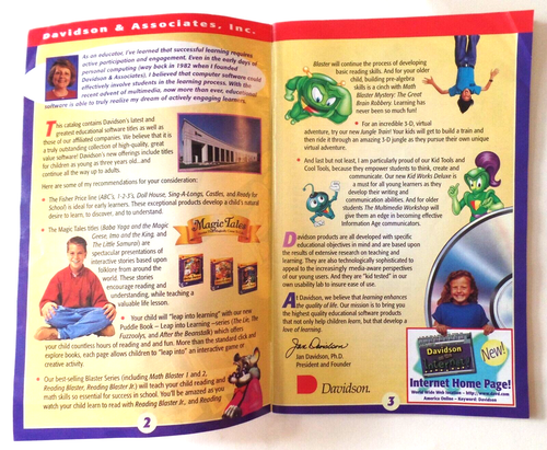 Vintage 1990's DAVIDSON THE EDUCATIONAL ADVANTAGE BOOKLET Paperback - Picture 2 of 7