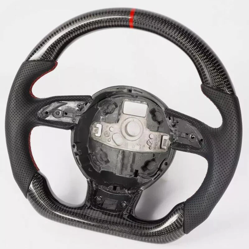 Volante para Audi B8.5 A3 A4 A5 2014-2016 fibra de carbono plano deportivo NUEVO Foto 3 de 4