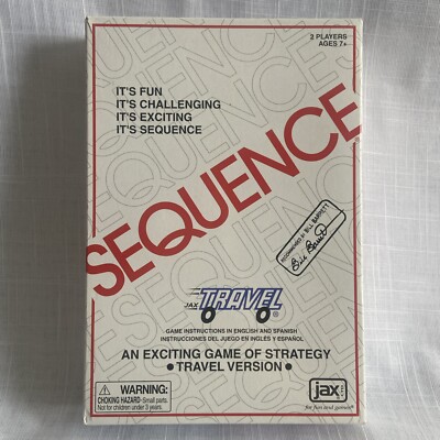 Sequence Strategy Board Game Travel Size - Pressman Games- Card Game NEW Ages 7+