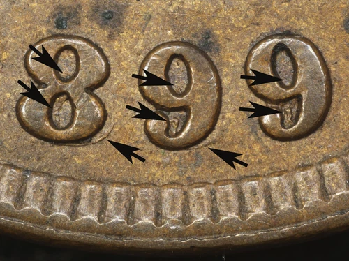 1899 Indian Cent Choice Almost Uncirculated  **SNOW 1 REPUNCHED DATE**