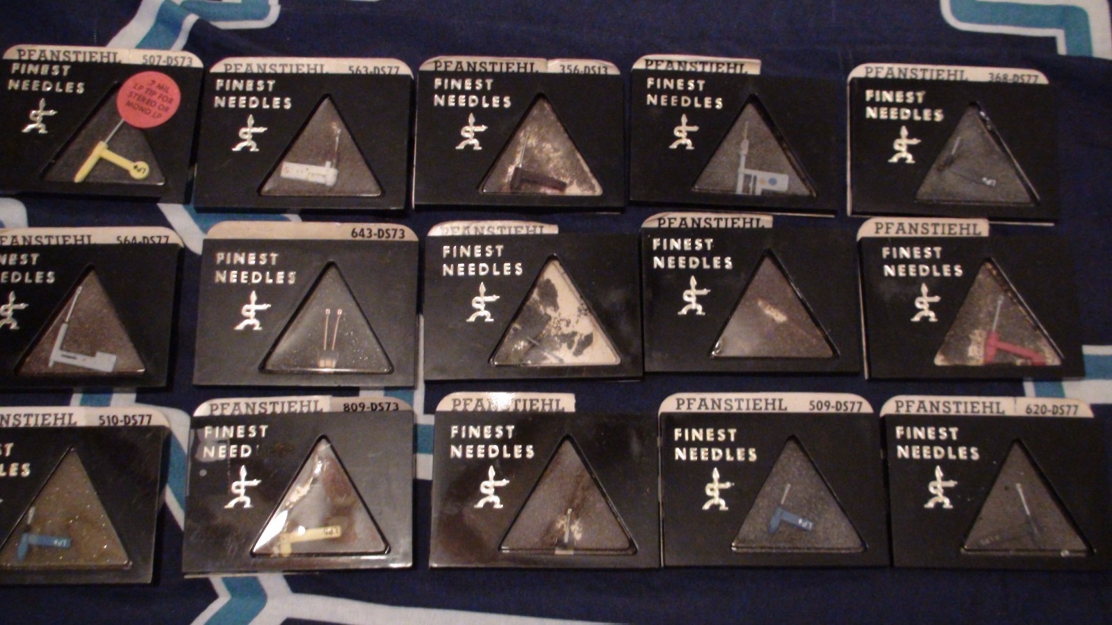 Pfanstiehl Turntable Diamond Needle Lot of 15 - Models 620-DS77 509-DS77 809-DS73 & More