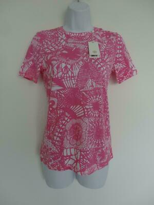 NWT TORY BURCH Pima Cotton Waterlily Pink Dreamcatcher Printed T Shirt Top XXS