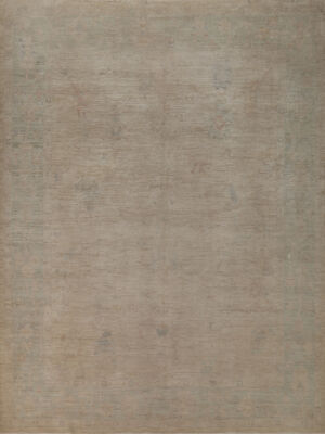 Vegetable Dye Floral Oushak Turkish Area Rug 8x10 Hand-made Muted Brown Wool Rug