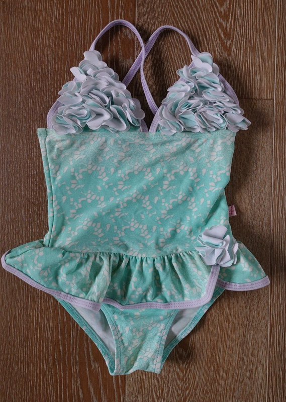 Floatimini Girls One Piece Swim Suit Size 6/7 GUC