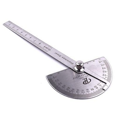 Atoplee Stainless Steel Protractor 0-180° Round Head Protractor - Angle Fin