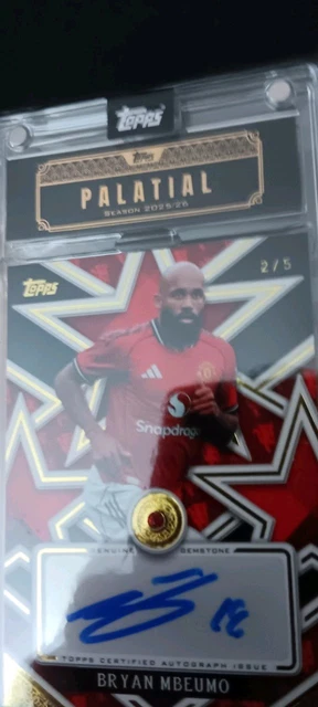 Topps Palatial Manchester United Bryan Mbeumo 2/5 Twilight Treasures Auto Relic
