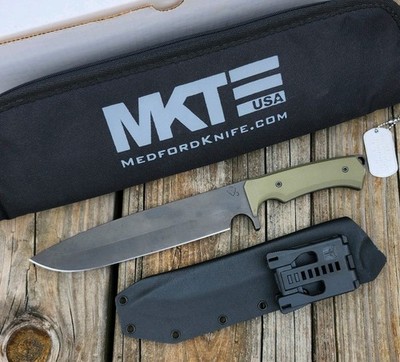 Medford Bonfire Fixed Knife 8'' Black PVD Finish 3V Steel Blade OD Green #20/27