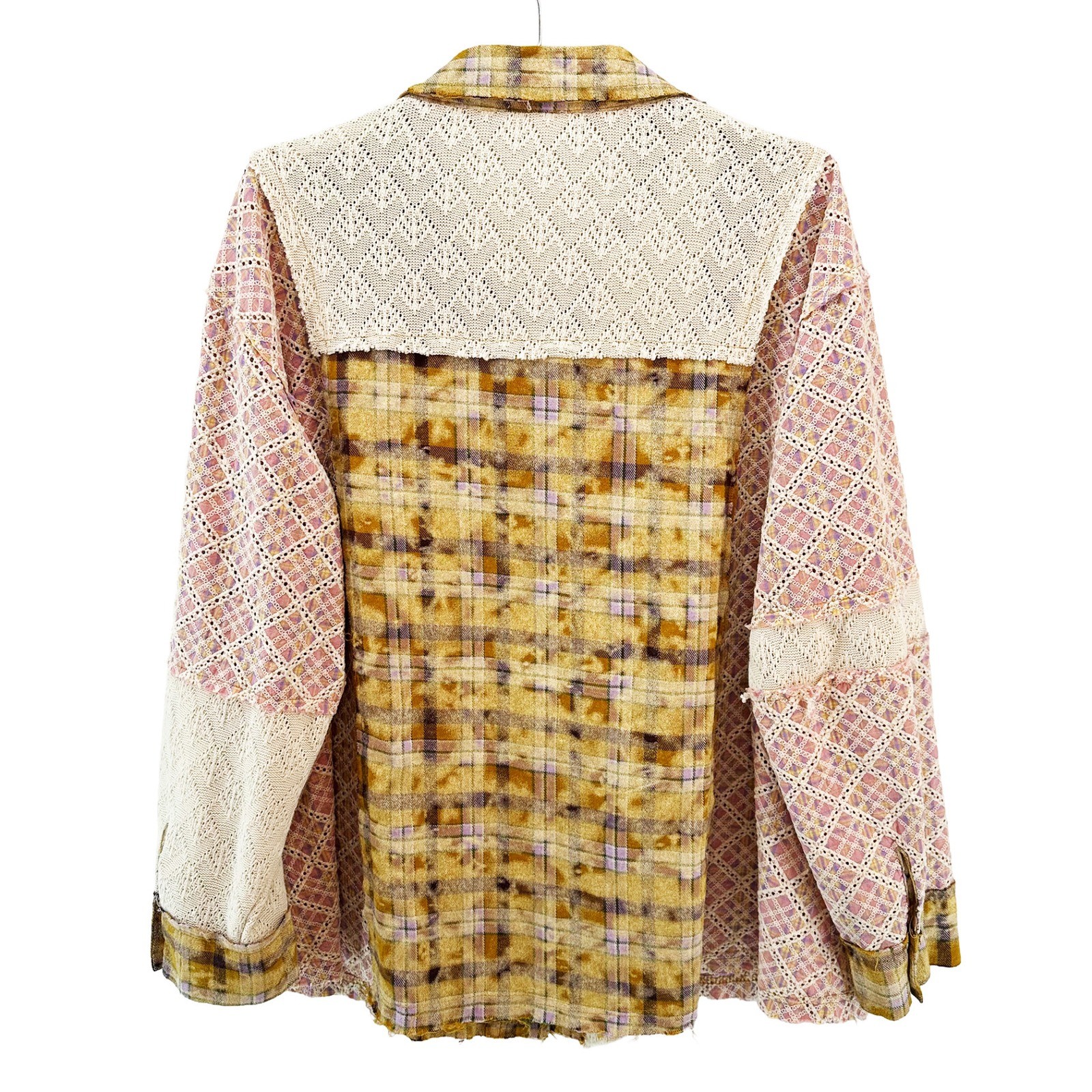 POL Mixed Patchwork Studded Pocket Button Up Shir… - image 3